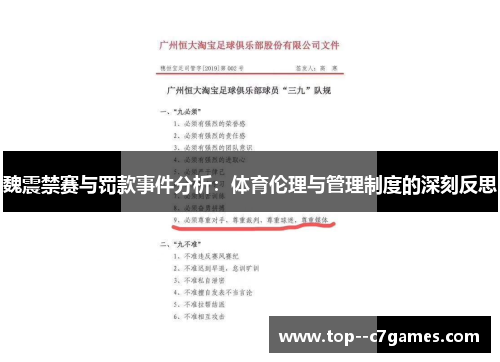 魏震禁赛与罚款事件分析：体育伦理与管理制度的深刻反思